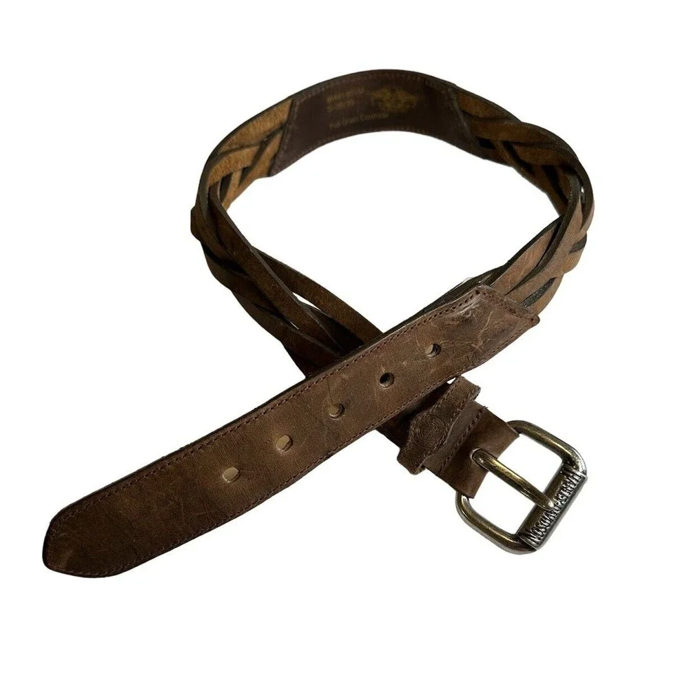 HARLEY-DAVIDSON MEN FULL GRAIN COWHIDE LEATHER BROWN BELT 98481-95VM S 28/30